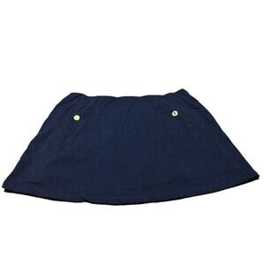 Lilly Pulitzer Navy Mini Skirt Gold Button Detail Women’s Size Large